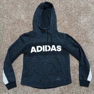 Adidas Hooide Hooded Sweatshirt Black Heather White - Women XS